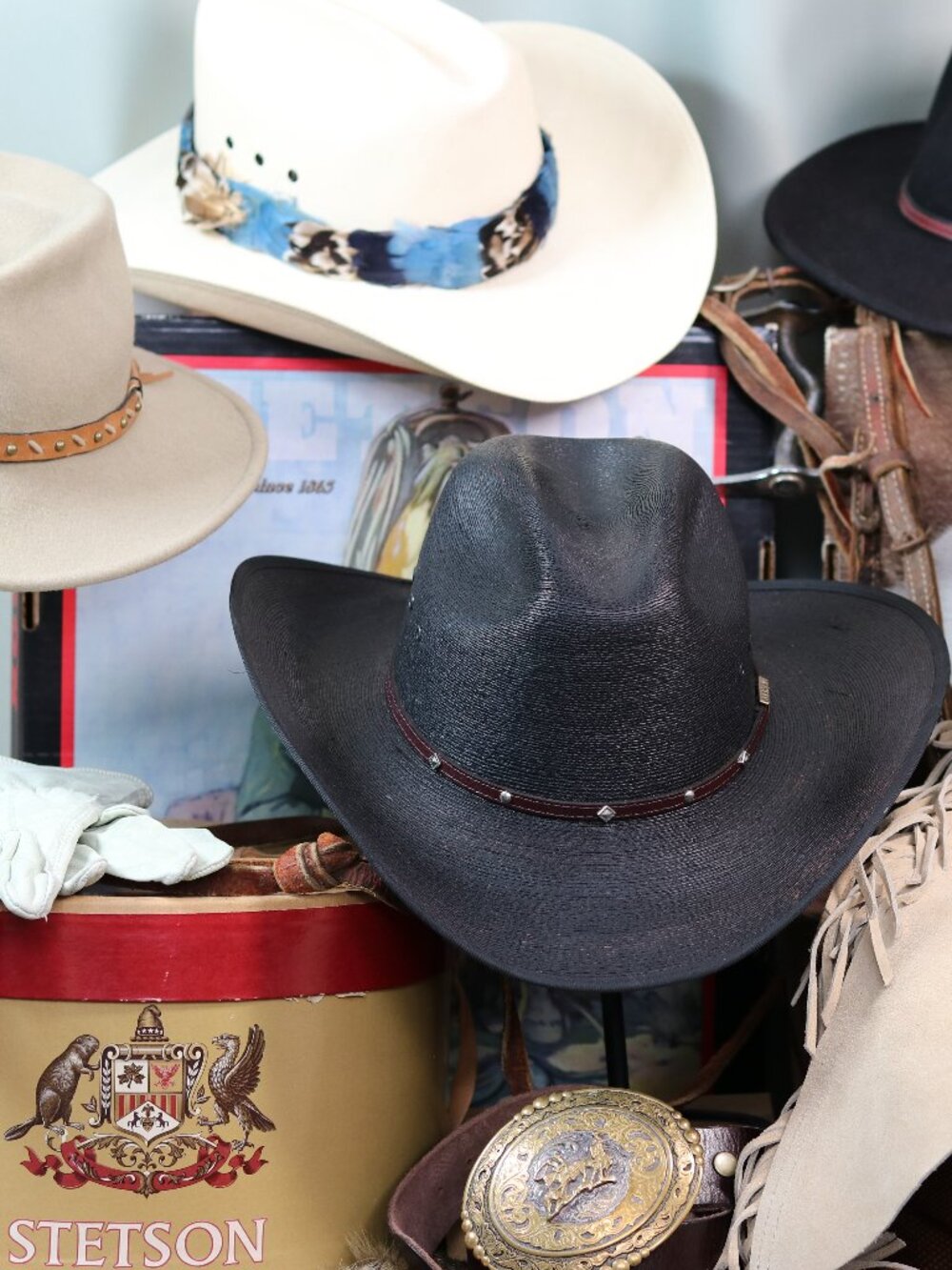 Custom straw cowboy hats- Stetson, Resistol.